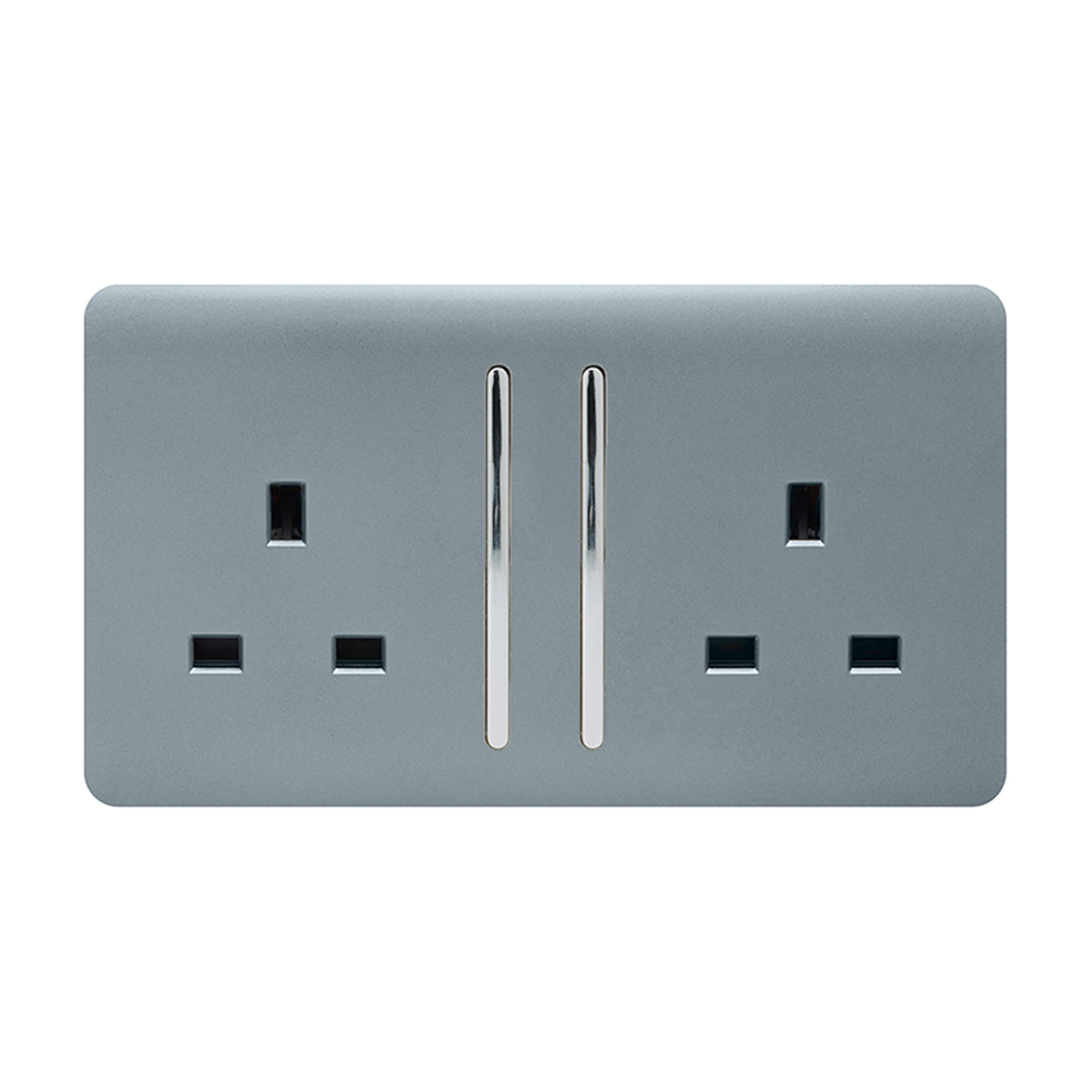 ART-SKT213LCG  2 Gang 13Amp Long Switched Double Socket Cool Grey